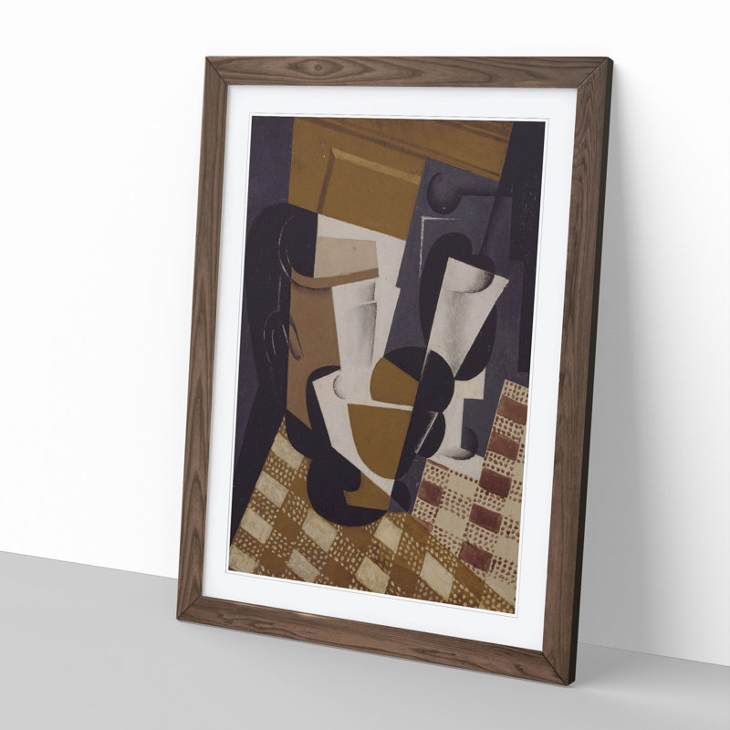 Jug and Glass by Juan Gris - Framed Print, 65cm H x 48cm W x 2cm D, Walnut Framed