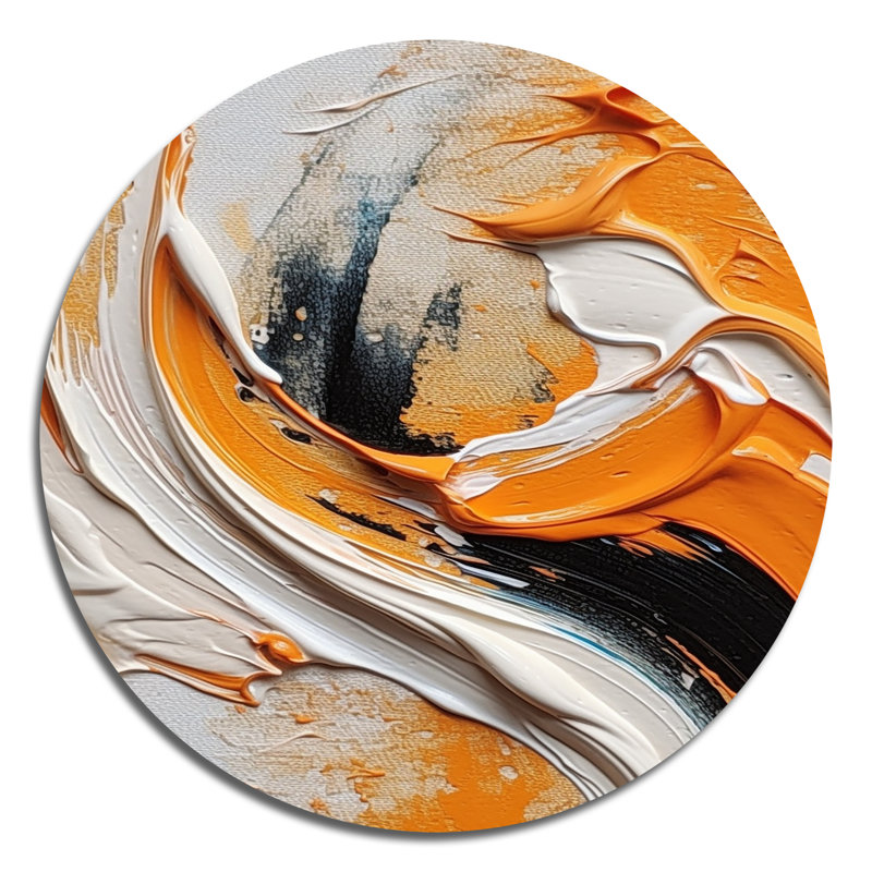 Clarysse - Art abstrait rond en métal, H 36 po x l 36 po