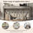 60'' Acacia Veneer Console Table with 4 Spacious Drawers, Modern Crisscross Design Entryway Table with Open Bottom Storage for Living Room, Kitchen, Dining Room, Hallway-1357376663
