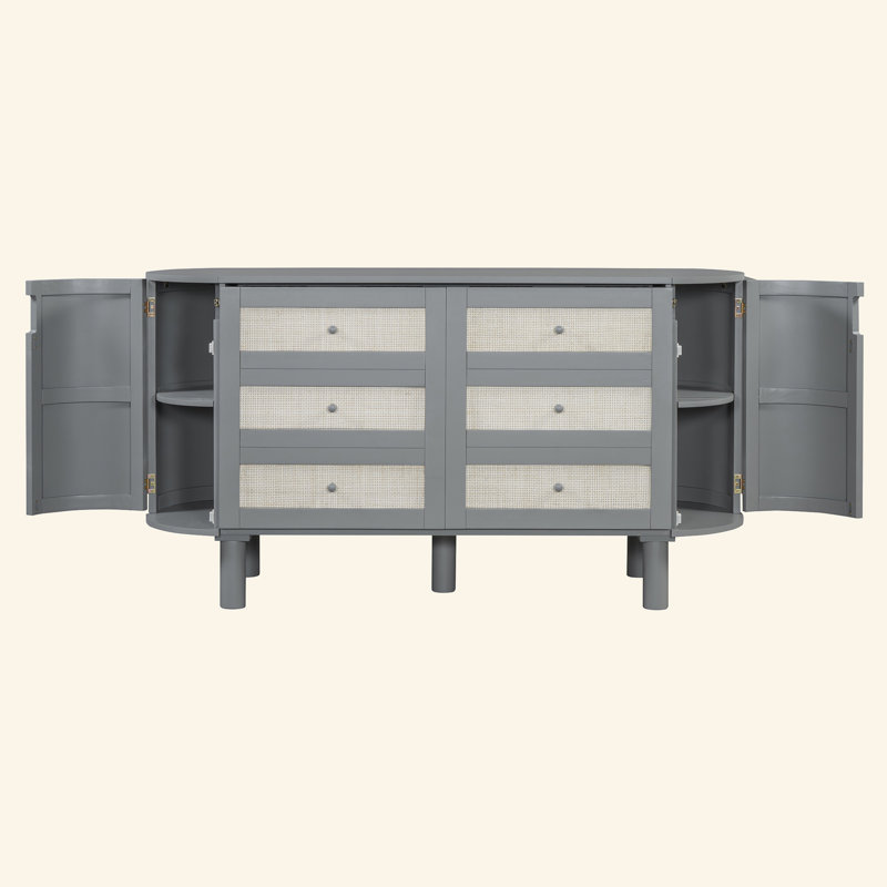 Lit escamotable avec rangement caché et conception tissée moderne, Gris, Lit double