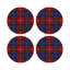 Tartan Blue Vegan Leather Round Coasters-1909991950