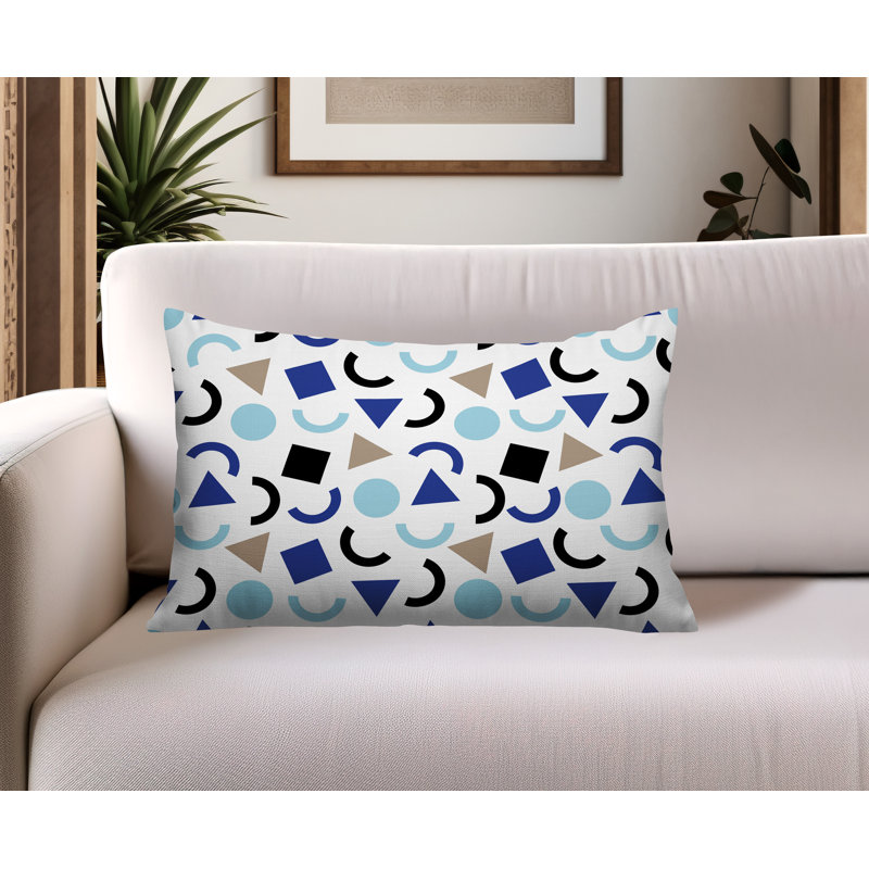 Coussin lombaire réversible intérieur / extérieur Fazzal, Rectangle H 18 po x l 25 po, Bleu marine