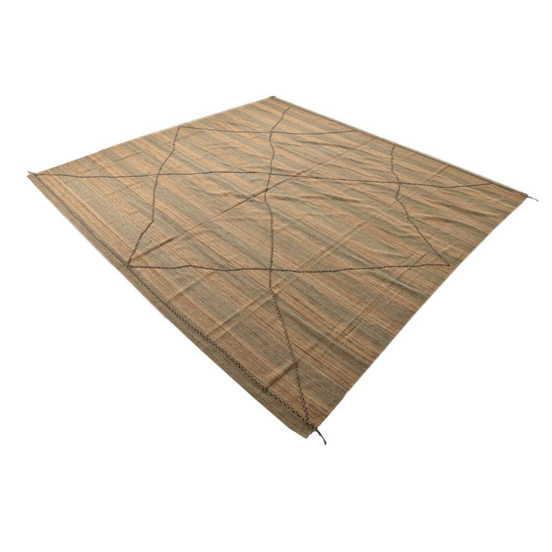 Tapis carré brun clair Iraheta