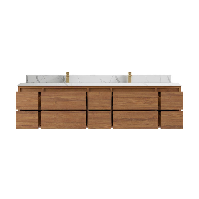 84'' Double Bathroom Vanity with Quartz Top