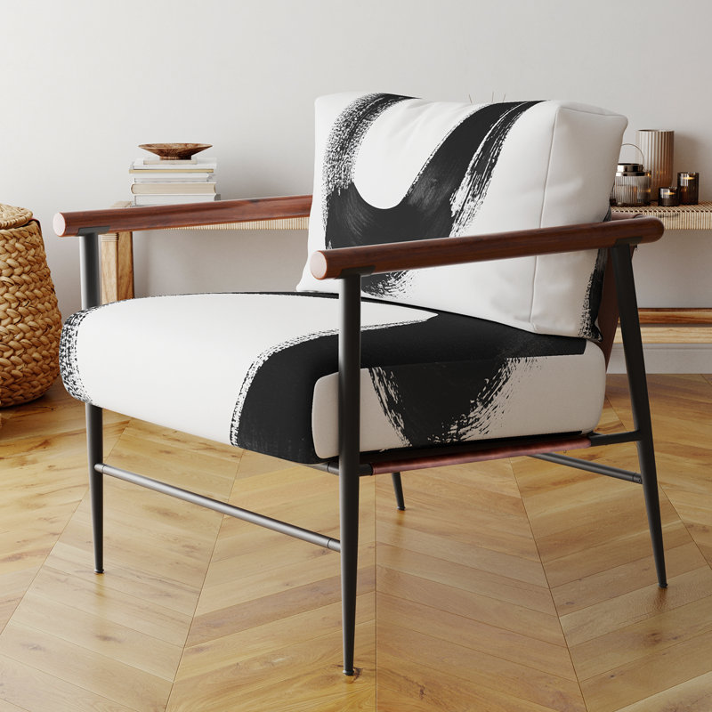 Fauteuil d'appoint Abstract Minimalisme, Brown Round Arms