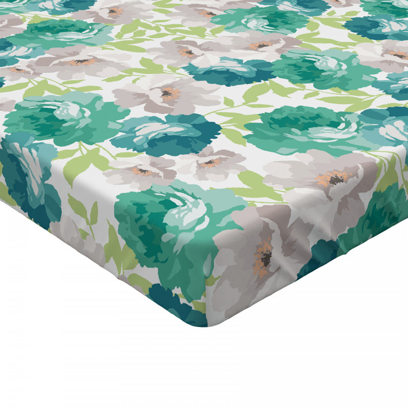 Microfiber Floral Fitted Sheet, Twin Fitted Sheet