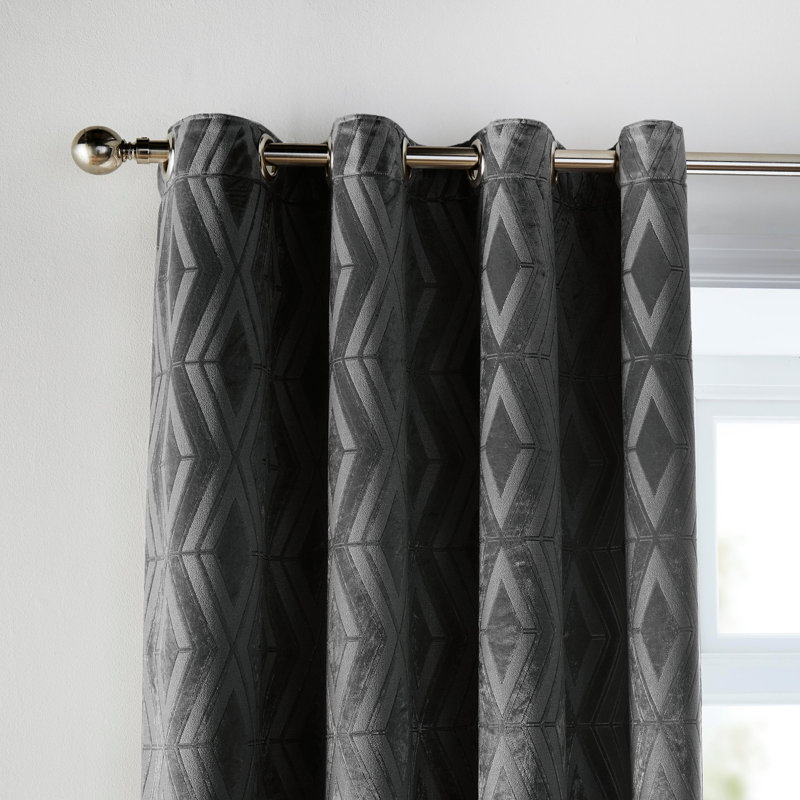 Semi Sheer Curtain Pair, Slate, 168 x 183 cm