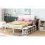 Lit plateforme double en métal avec rangement, armoire en bois, teinte blanche-1741771191-1741771188
