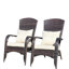 Chaise d'extérieur avec coussin. Conception ergonomique pour le confort. Capacité de 250 lb. Brun, beige Assemblage requis Outils inclus Coussins de patio. Siège spacieux. 34 de largeur. Matériaux.