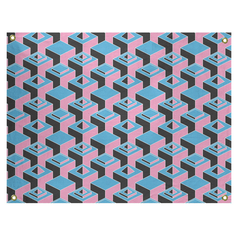 Jordao Polyester Tapestry, 26" H x 36" W, Teal/Lavender
