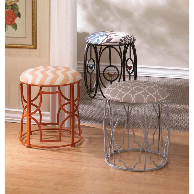 Tabouret de jardin chic en céramique à chevrons | Table d'appoint moderne