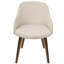 Chaise de salle à manger / d'appoint en bois de noyer et tissu crème