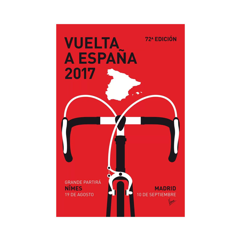 Vuelta A España Minimal Poster 2017 by Chungkong - Wrapped Canvas Print, 30.48cm H x 20.32cm W