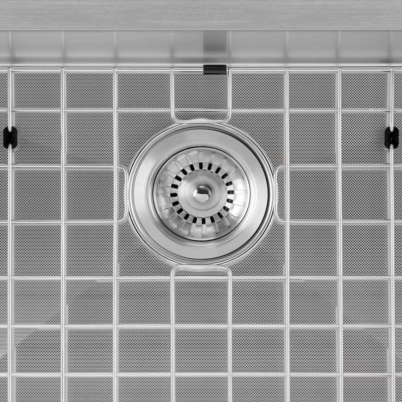 Crépine à panier 3-1 / 2 "pour évier de cuisine Whitehaus, Acier inoxydable brossé