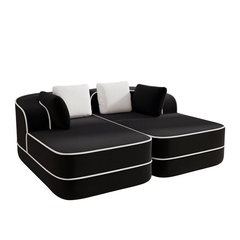 Canapé modulaire 77,2 po Teddy, Noir