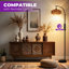 Lampe sur pied arquée en rotin 69,6 po avec lumière DEL et télécommande Aarzo-918354501