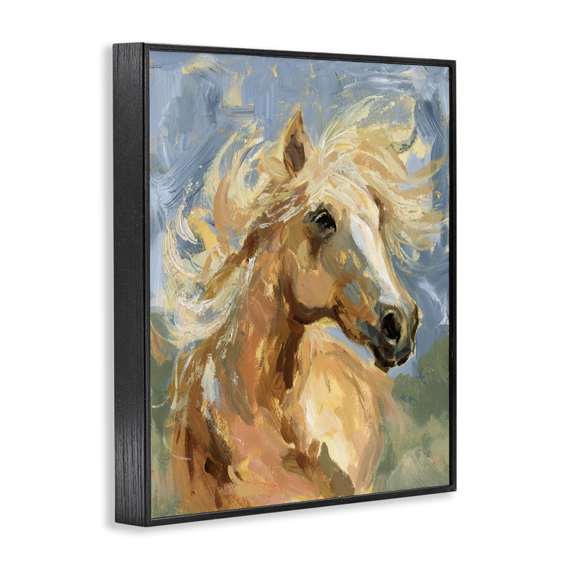  Cheval avec crinière égarée, estampe numérique de Victoria Barnes, H 14 po x l 11 po, Noir, noir, noir, noir