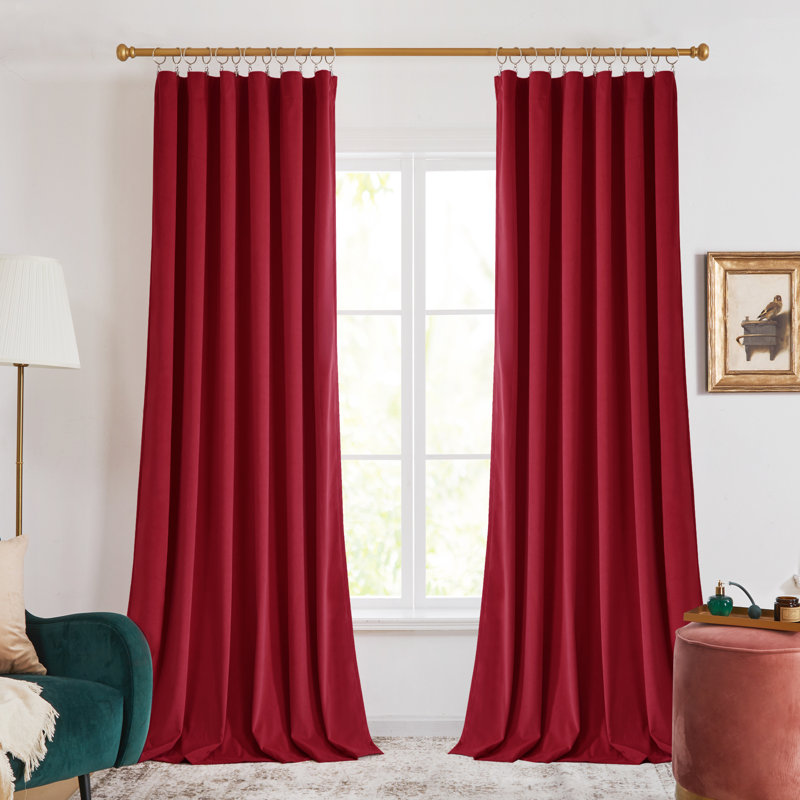 Rideaux occultant avec passe-tringle Total Total, Rouge, L 52 po x L 96 po