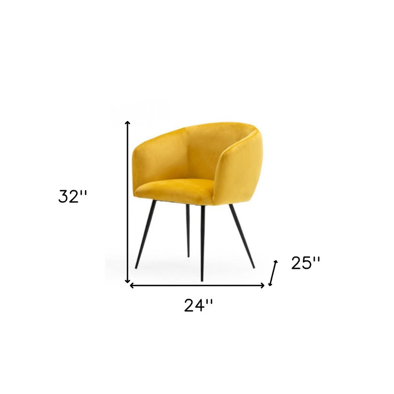 Chaise avec accoudoirs à dossier rembourré Sofea, Jaune