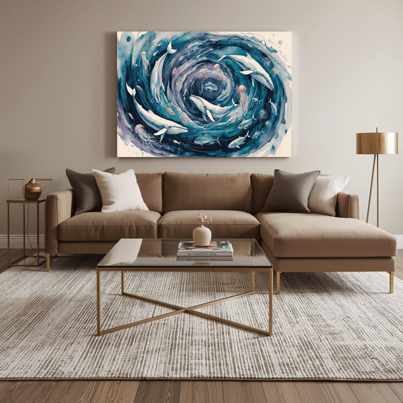 Art nautique sur toile bleu marine, H 12 po x l 18 po