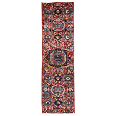 Tapis de couloir rouge New Age 2 pi 8 po x 9 pi 3 po New Turkmen