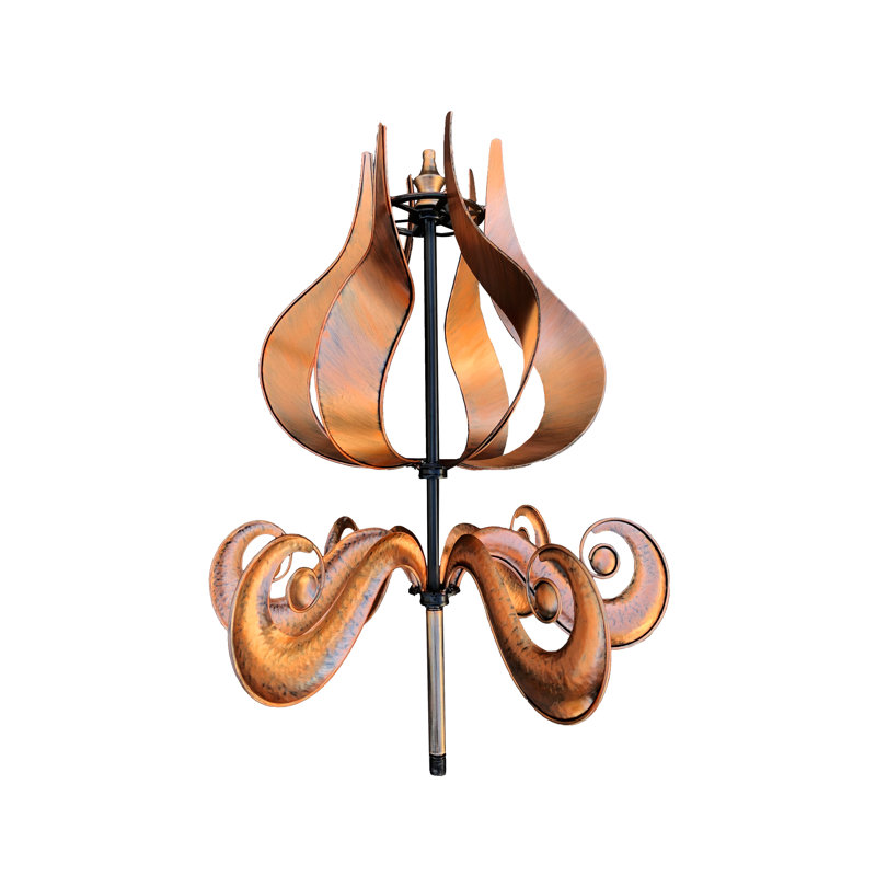 Blocher Vertical Copper Wind Spinning Garden Stake