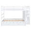 Lit superposé double au-dessus de double avec lit gigogne simple et escalier-1410684557