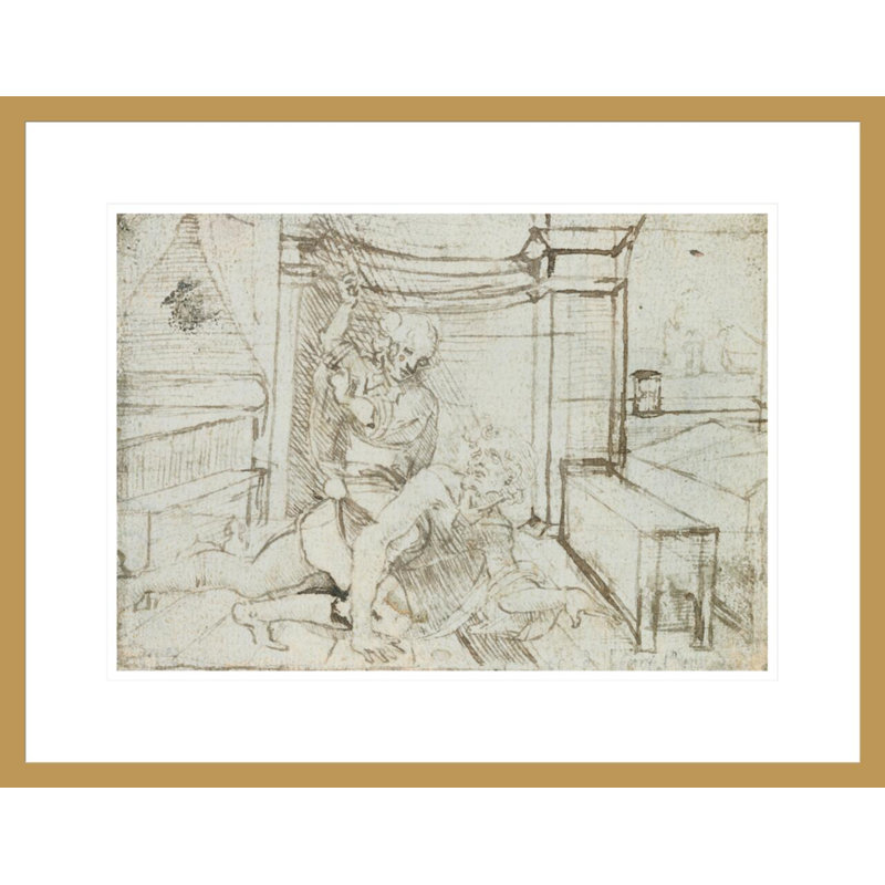 Aristote et Phyllis (ou Campaspe) par Léonard de Vinci, impression giclée encadrée, H 16,99 po x l 21,75 po
