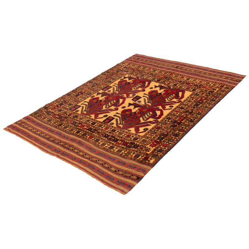 Tapis rouge foncé Tajik 6 pi 7 po x 8 pi 11 po