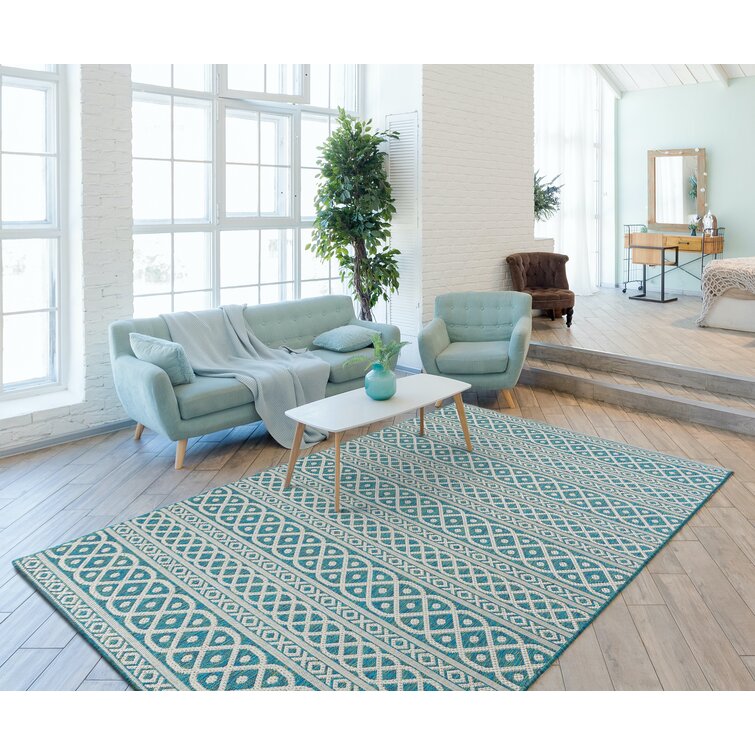 Alverez Moroccan Flatweave Blue Indoor / Outdoor Area Rug Mistana Rug Size: Rectangle 6'5 x 9