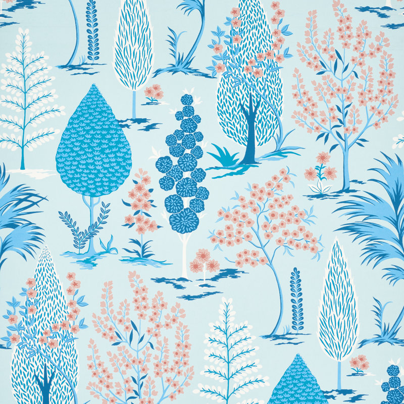 Pandora Wallpaper, Delft/Rose