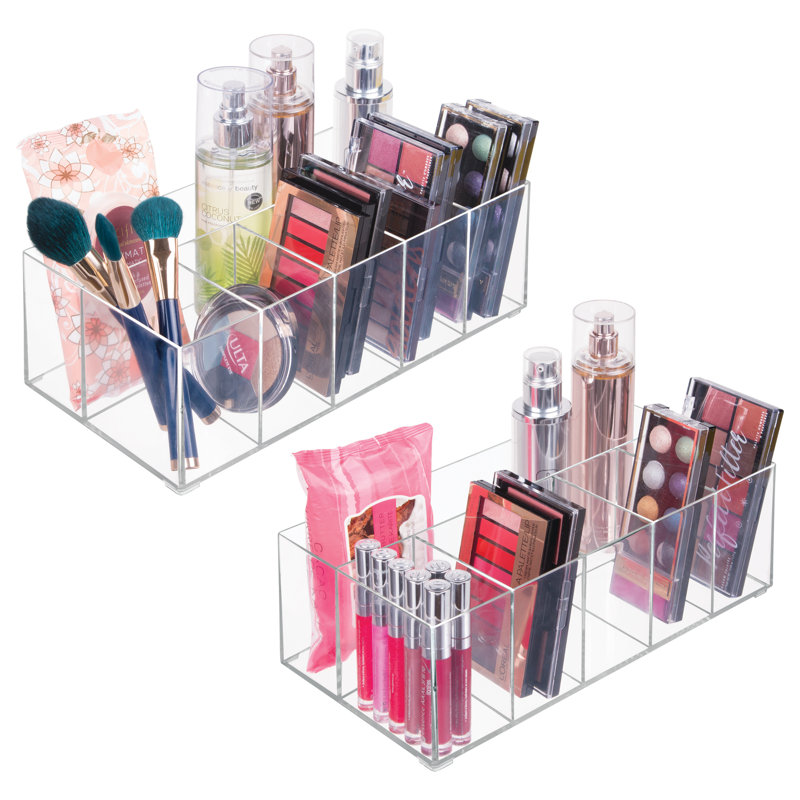 Organisateur de maquillage à 6 sections - Organisateur de comptoir pour les soins de la peau, les vernis à ongles et les cosmétiques