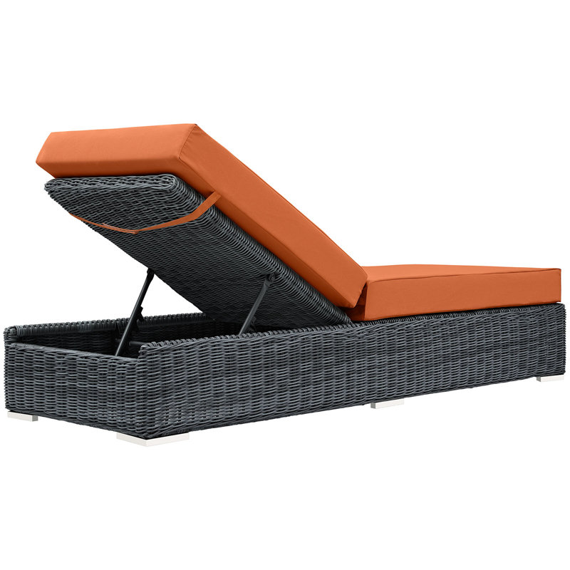 Chaise longue d'extérieur Summon Sunbrella, Toile Sunbrella® toscan