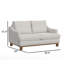Causeuse Olum, 2 coussins décoratifs, polyester moderne de 60 pouces-110521812
