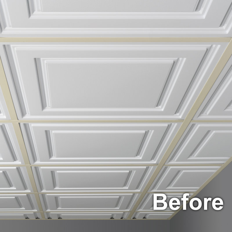 EZ-On Drop Ceiling Grid Covers, White