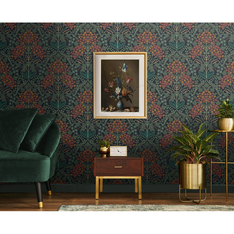 Rouleau de fleurs Auretta, Rouge / Vert / Noir