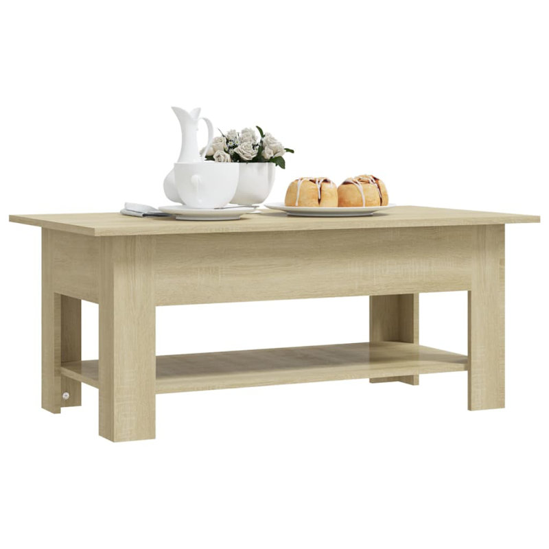 Coffee Table 102x55x42 cm Engineered Wood, Sonoma Oak