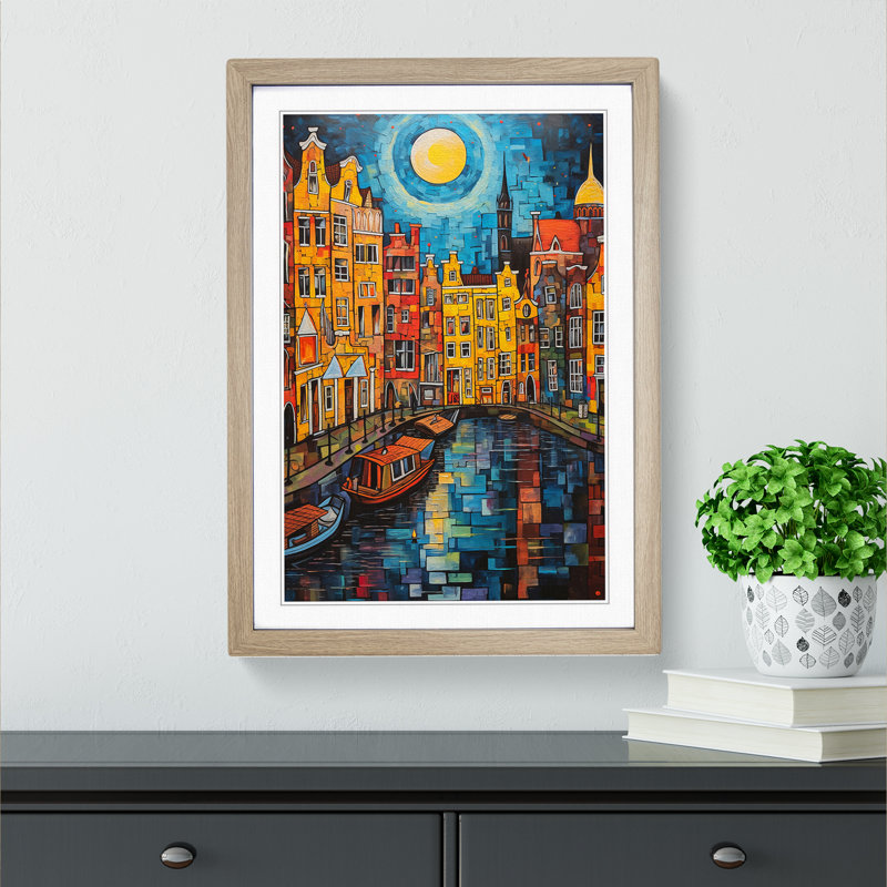 Amsterdam Expressionism - Framed Print, 46cm H x 34cm W x 2cm D, Oak