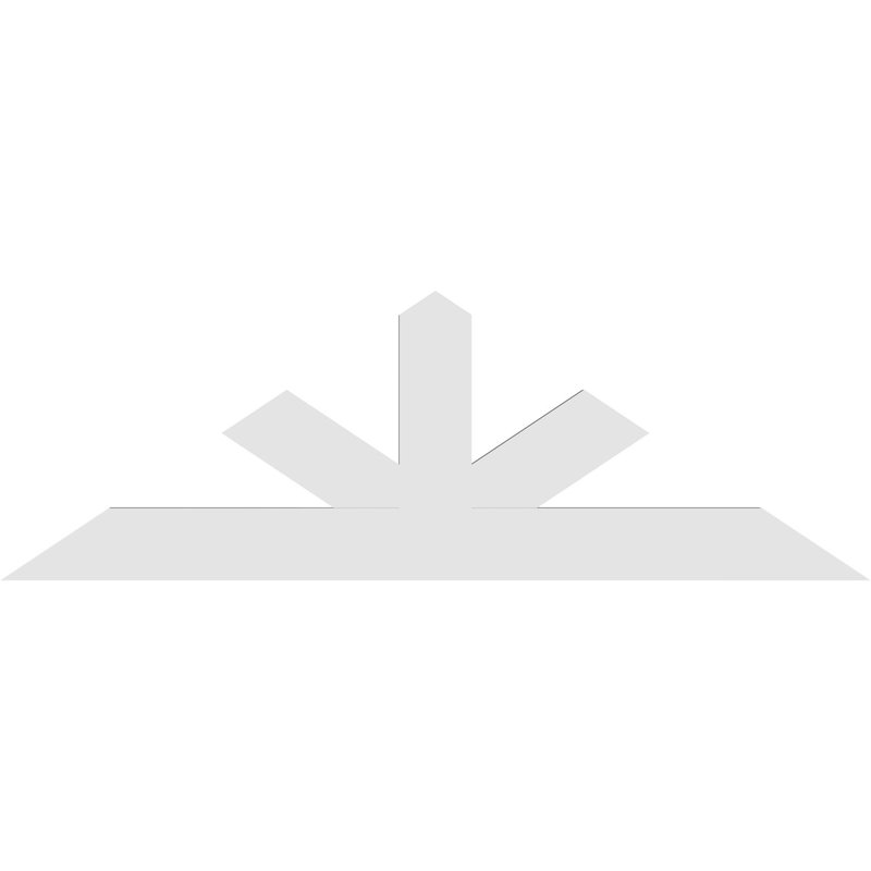 Saratoga Architectural Grade Gable Bracket, 24" H x 72" W (Pitch: 8/12), 2" D x 6" F, PVC