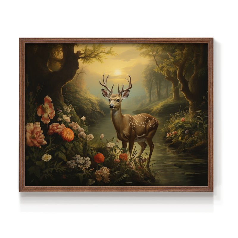 Faune - XXII - Reproduction encadrée - Restickable, H 11 po x l 14 po, Noyer