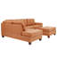 Ensemble de canapé modulaire réversible 3 pièces avec repose-pieds de couleur agrume