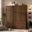Armoire 68,8 "de haut avec 2 portes et 2 tiroirs cannelés, noyer-718639739