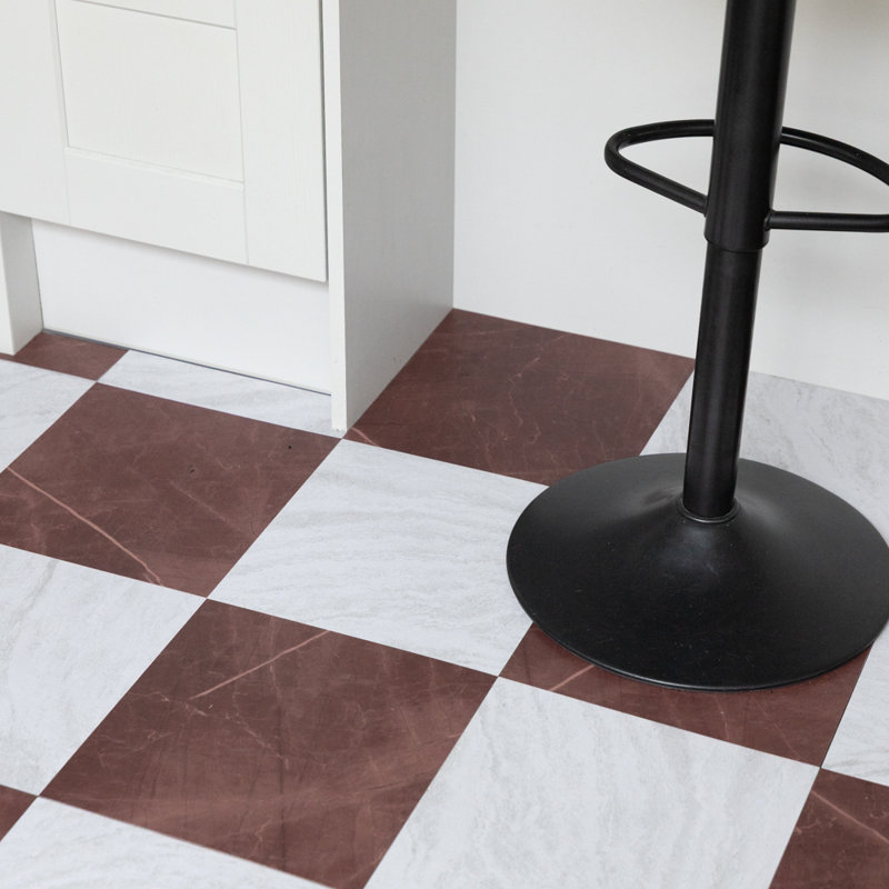 Bonneville Oxblood 30.48 x 30.48cm Self-adhesive Vinyl Floor Tiles Pack 10 (0.93sqm)