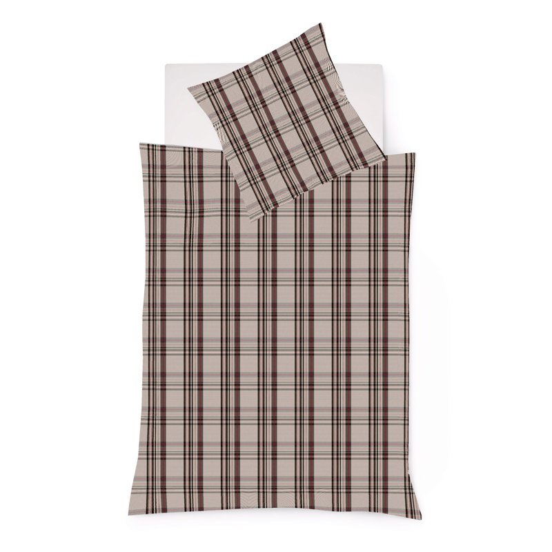 Cotton 2 Piece Duver Cover Set, 155 x 200cm, Brown