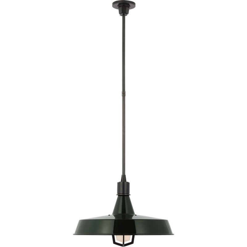 Thomas O'Brien Fitz Large Pendant, 59.25" H x 20" W x 20" D, Green, Bronze