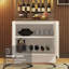 Armoire de bar Latitude Run® Home avec 2 portes et 2 tablettes - Unité d'organisation en bois pour la cuisine, la salle à manger - Blanc