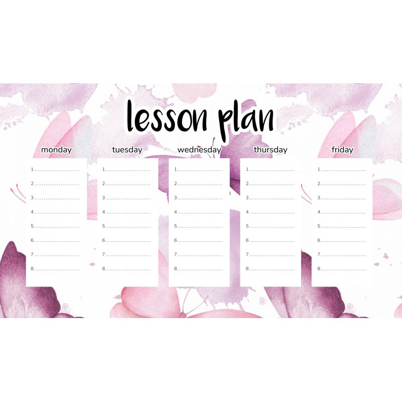 Magnetic Lesson Plan Pink and Purple Butterflies