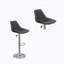 Ensemble de 2 chaises / tabourets de bar pour salle à manger avec tabourets de bar réglables couleur ébène et polyuréthane chromé-97697502