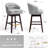 Swivel 31.9'' Faux Leather Bar Stool, Gray-1062575236