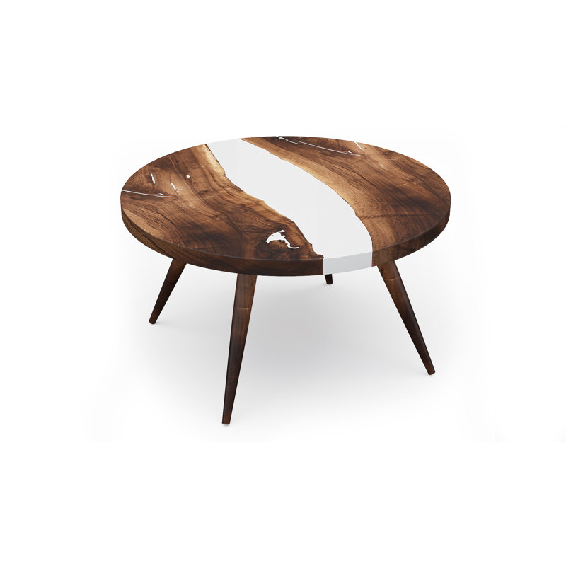 Solid Wood Coffee Table, White, 17.7" H x 15.8" L x 15.8" W